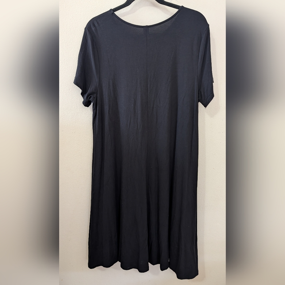 Old Navy Black Jersey Knit T-Shirt Dress Casual Comfort Preppy Women's Size XL - Picture 4 of 4